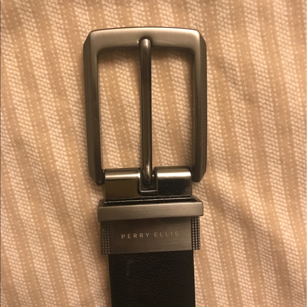 Perry Ellis genuine leather belt (dark brown)